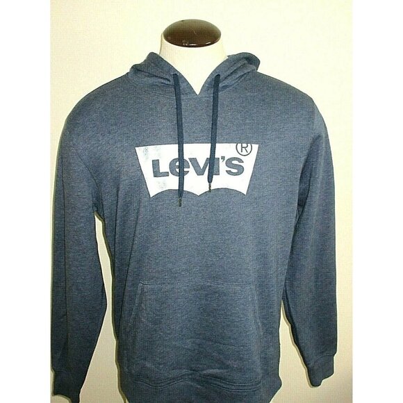 Levi's Other - Levi's Men's Pullover Hoodie Cotton Blend Sweatshirt Blue White NWT Free Ship